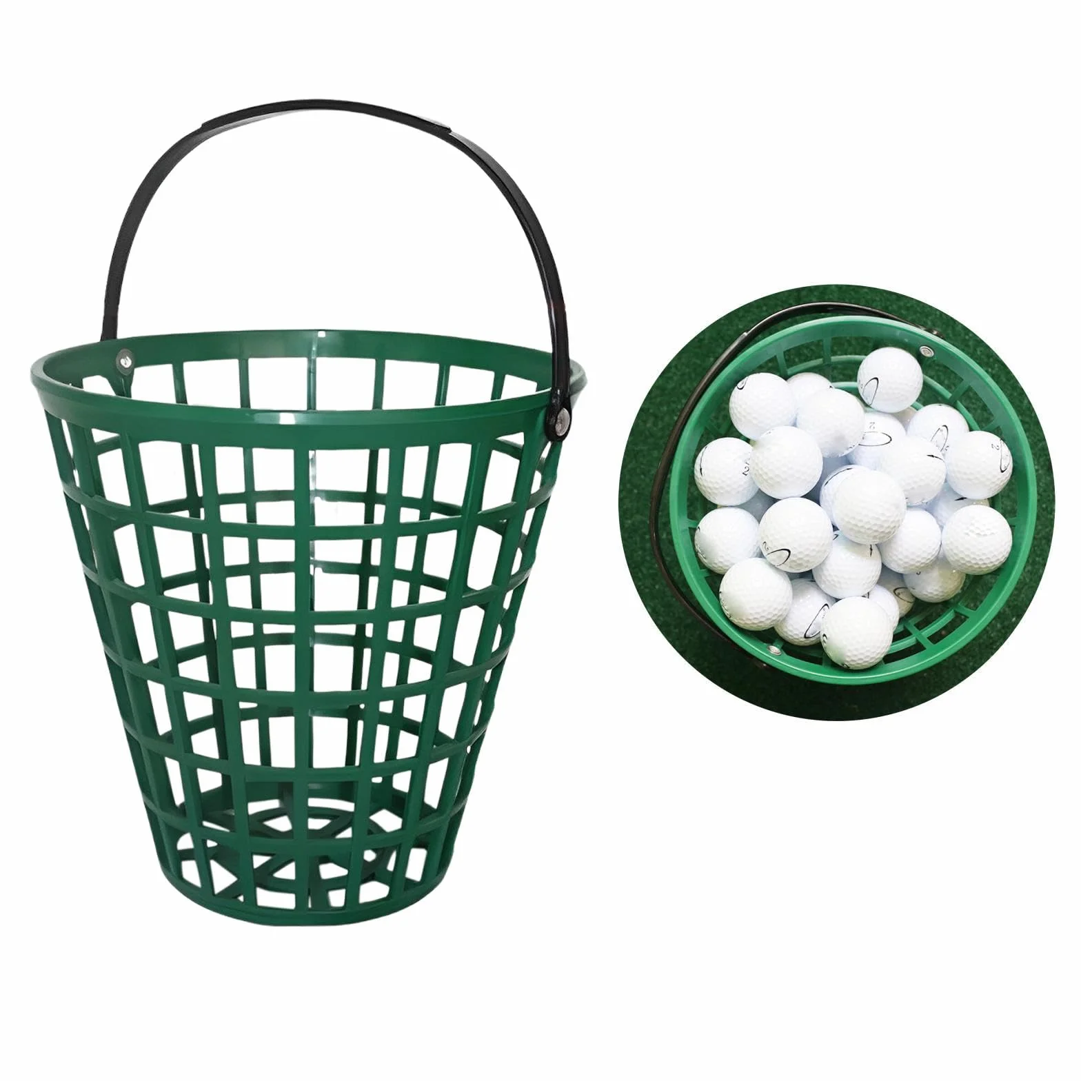 harayaa Golfball-Korb, Golf-Range-Eimer-Träger, Trainings-Golfball-Behälter, Golfwagen-Zubehör, tragbarer Golfball-Eimer für Präsentationsübungen, Hält 75 Bälle