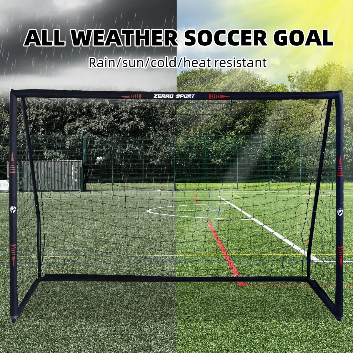 ZERRO Fussballtor Outdoor Fußballtor 180/240/300 für Erwachsene und Kinder zum Spielen und Trainieren im Garten