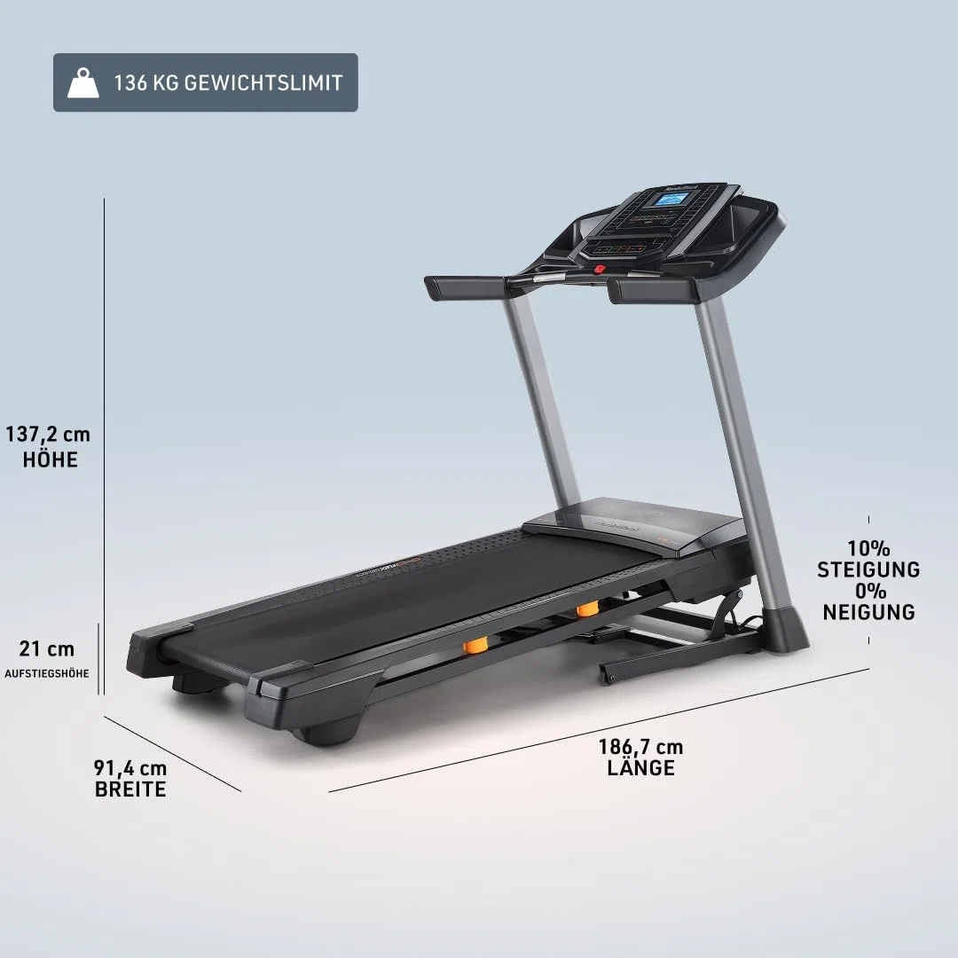 NordicTrack T-Serie Laufband für Zuhause | Klappbar | bis zu 12% Steigung & 20 km/h | Display mit 10.000+ Trainings über iFIT-Platform | Smart Fitness für Zuhause