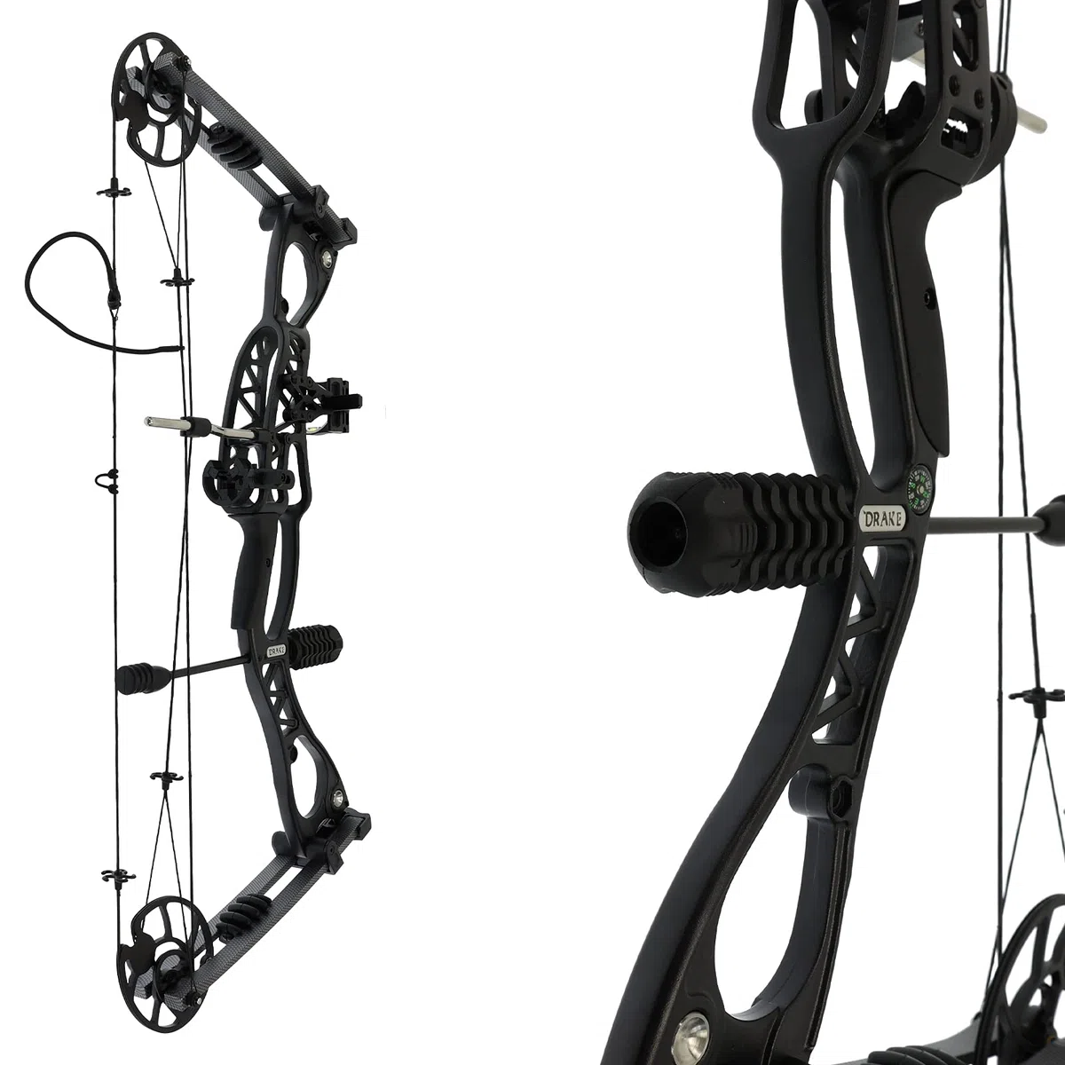 Drake Pathfinder Starter Compoundbogen Set RH 40–65 lbs einstellbar 320fps | Bogenschießen Kit mit Zubehör für Erwachsene Jugend Anfänger Jagdbogen