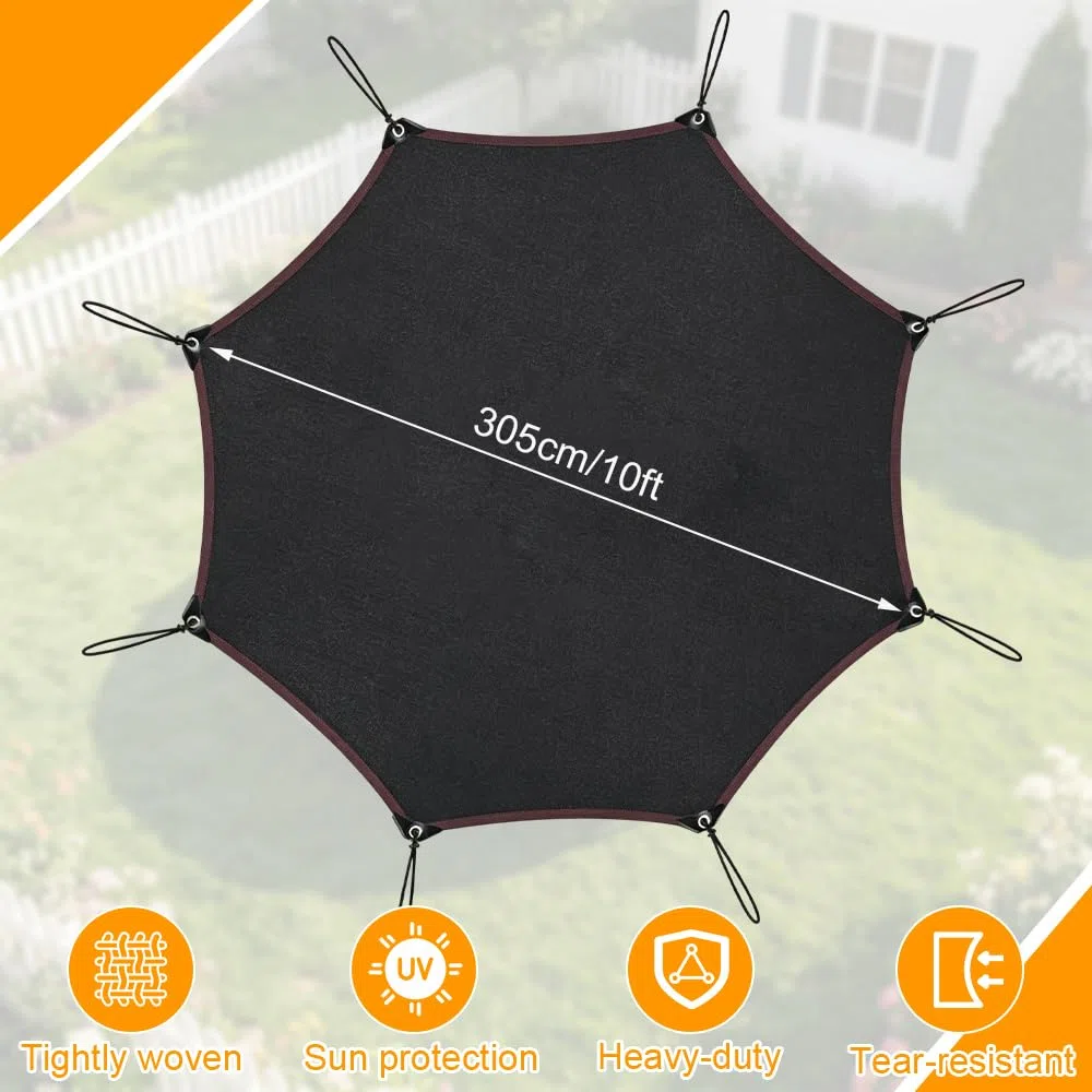 Trampolin Sonnenschutz Abdeckung Ø 305cm, Trampolin Überdachung Abdeckung für 8-Stangen-Trampolin, UV-Beständiges Sonnenschutznetz, Trampolin Zubehör für Outdoor, Hinterhof, Spielplatz