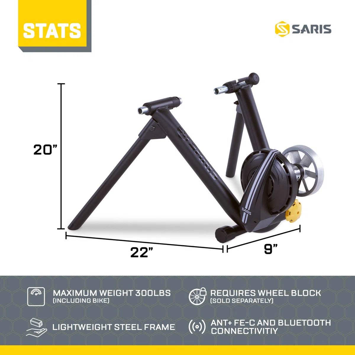 Saris M2 Smart Indoor Elektromagnetischer Widerstand Fahrrad Trainer, kompatibel mit Zwift App