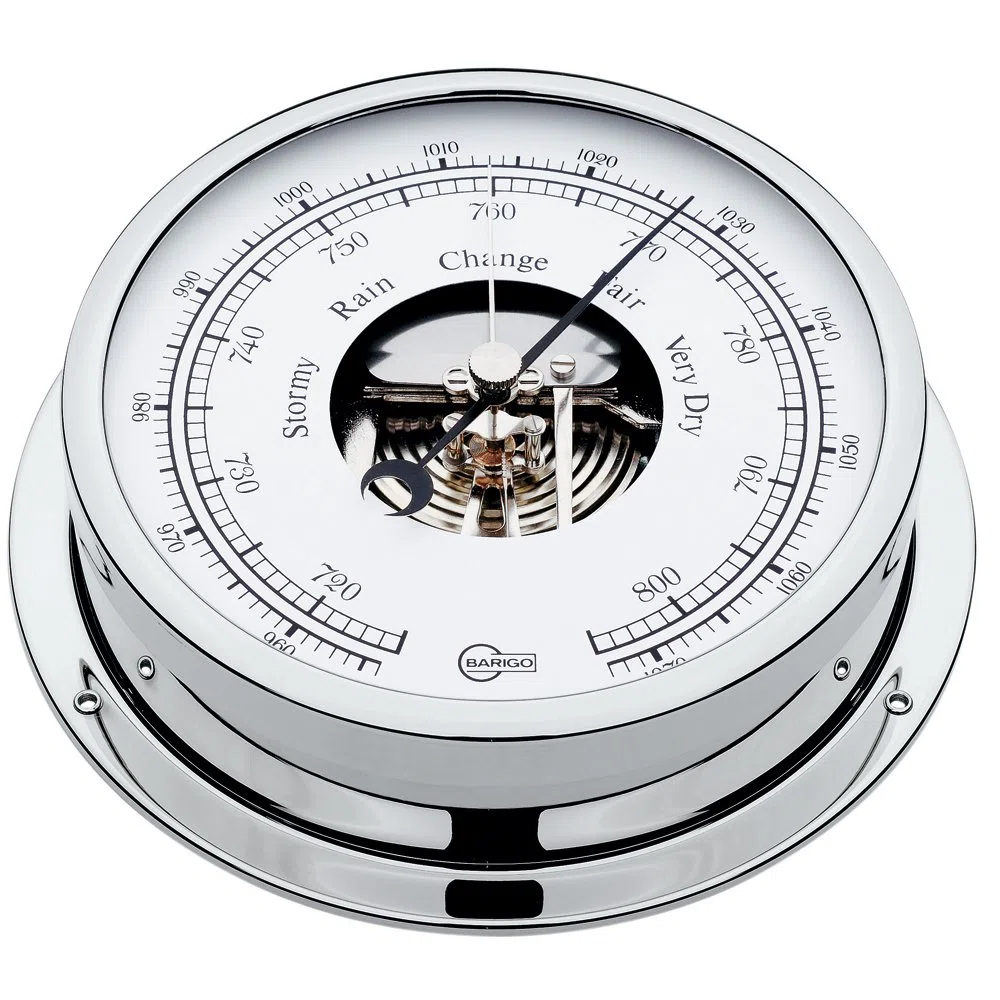 Barigo 111cr Viking Schiffsbarometer Chrom B x H: 155mm x 35mm