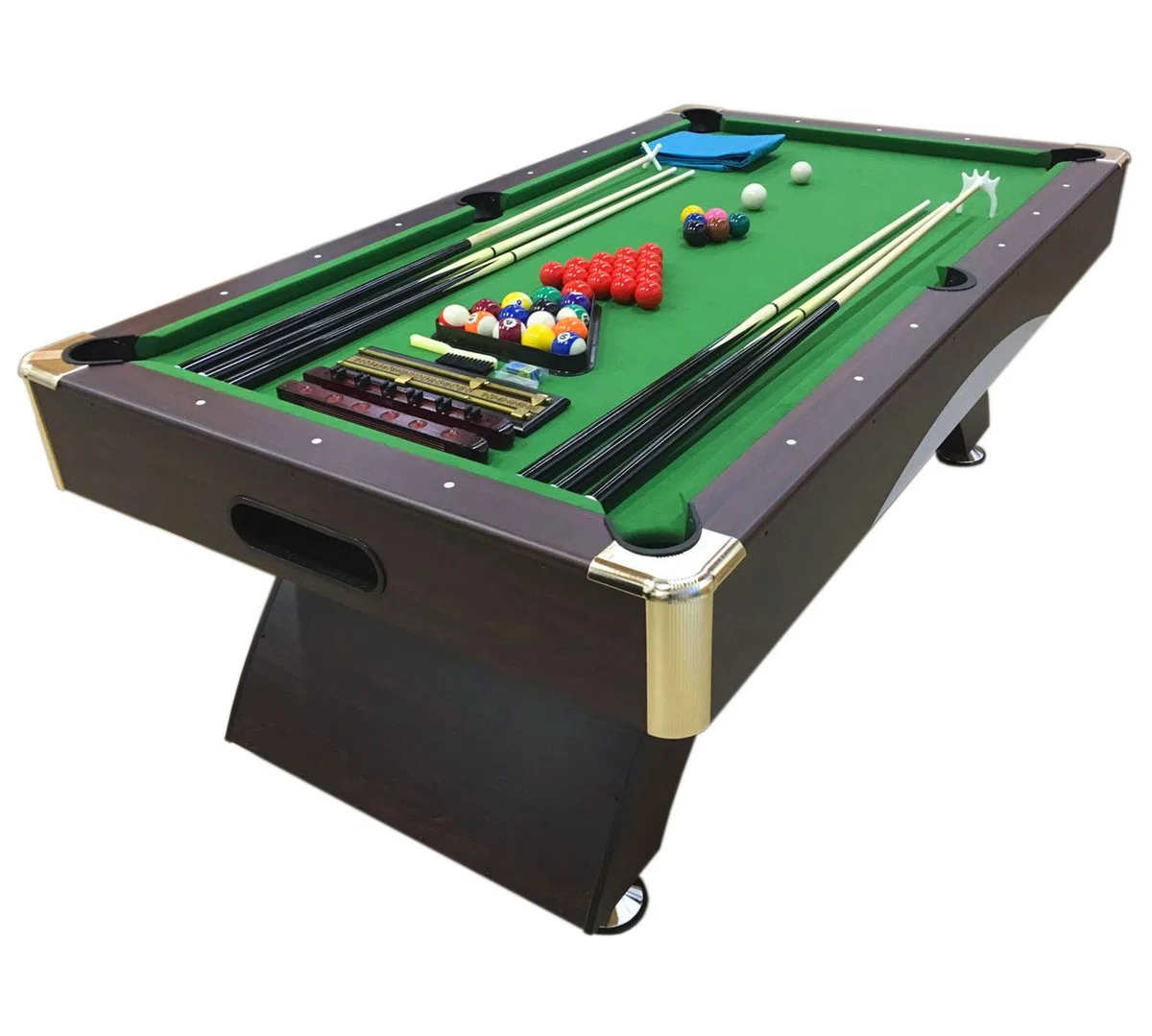 Billardtisch Billard Billard-Spiel mit Containerbänke 8FT Leonida GRÜN Neue