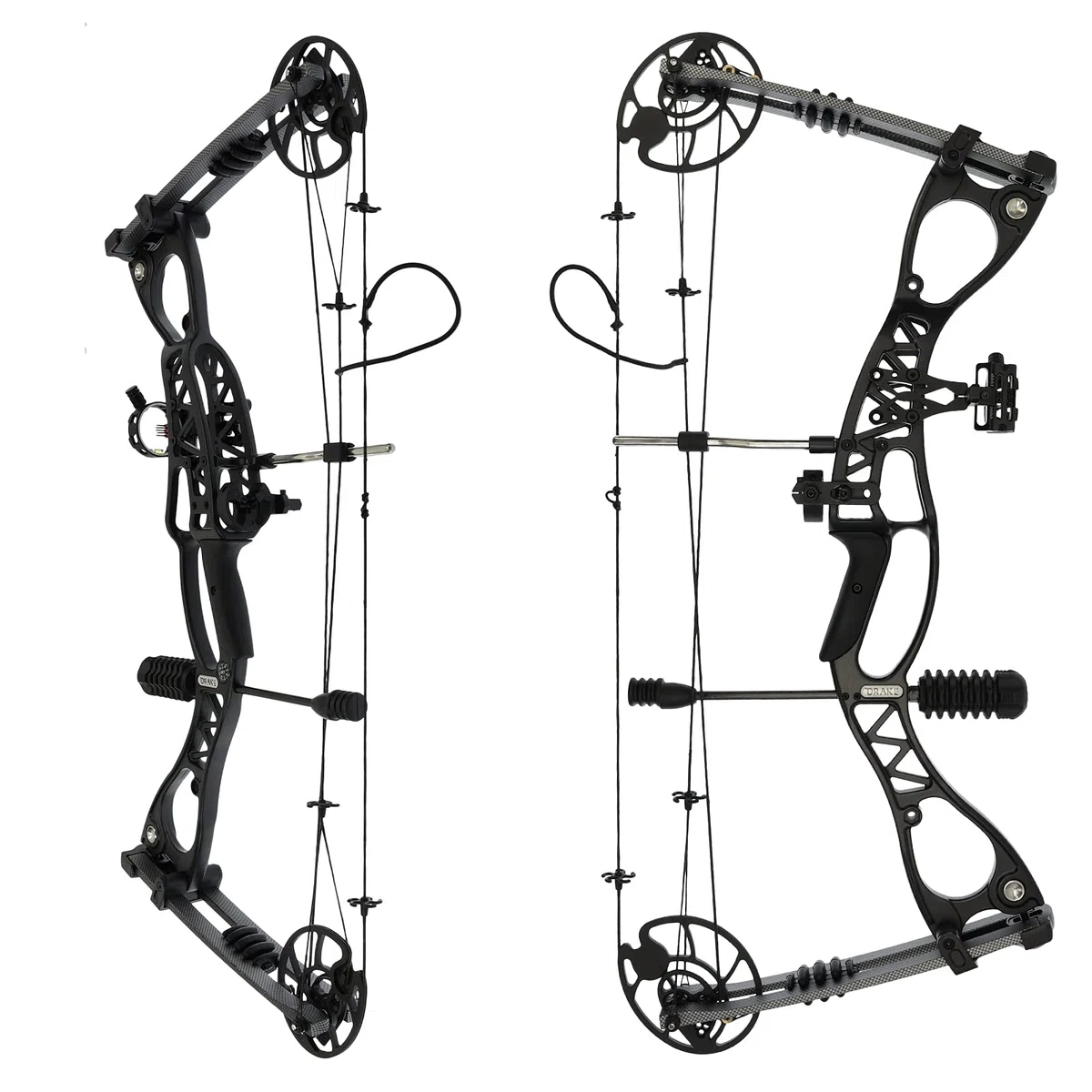 Drake Pathfinder Starter Compoundbogen Set RH 40–65 lbs einstellbar 320fps | Bogenschießen Kit mit Zubehör für Erwachsene Jugend Anfänger Jagdbogen