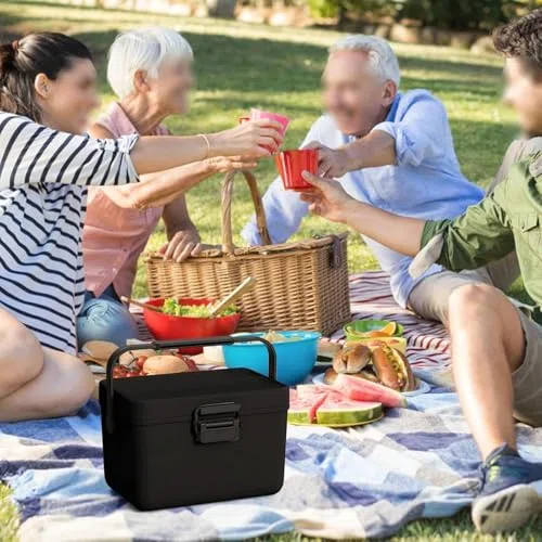 Isolierte Kühlbox - Harte Lunchbox mit Griff für Essen und Getränke - Ideal für Camping, Reisen und Zuhause