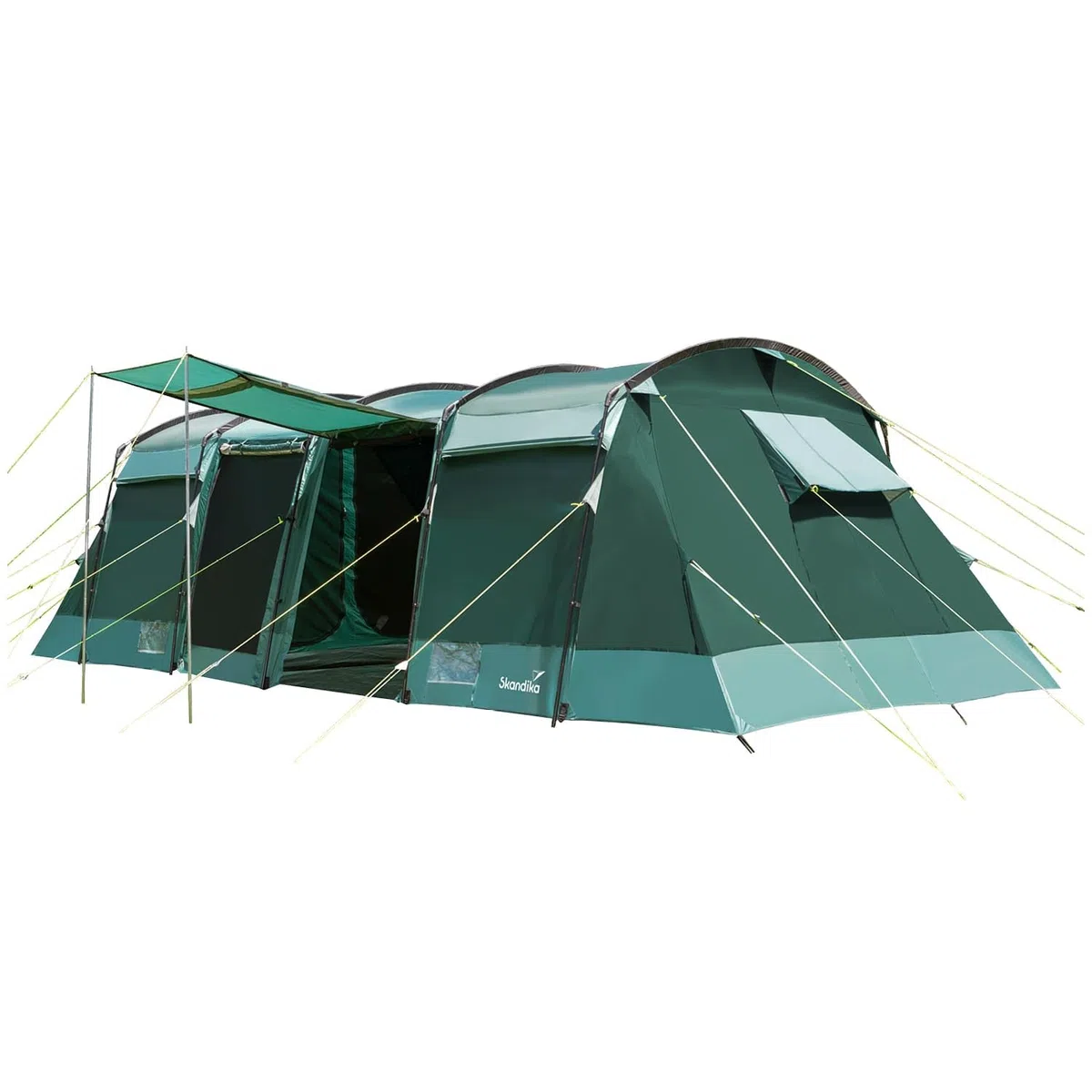 Skandika Tunnelzelt Montana 8 Personen | Camping Zelt mit/ohne eingenähten Zeltboden, mit/ohne Sleeper Technologie, 3-4 Schlafkabinen, 5000 mm Wassersäule, Moskitonetze | großes Familienzelt