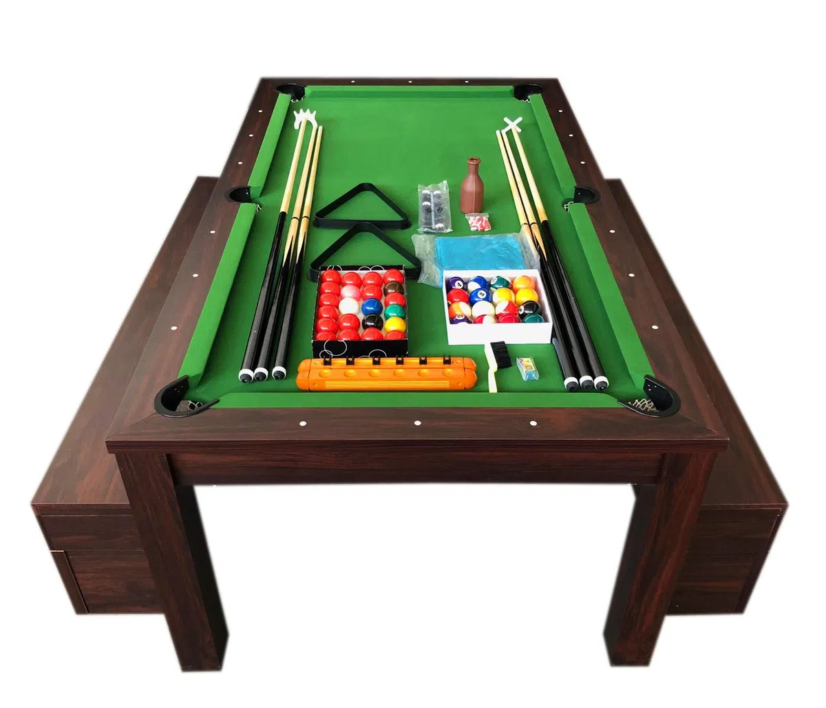 Simba Srl Billardtisch Billard 7 FT Billard-Spiel mit Tischplatte und Containerbänke Neue
