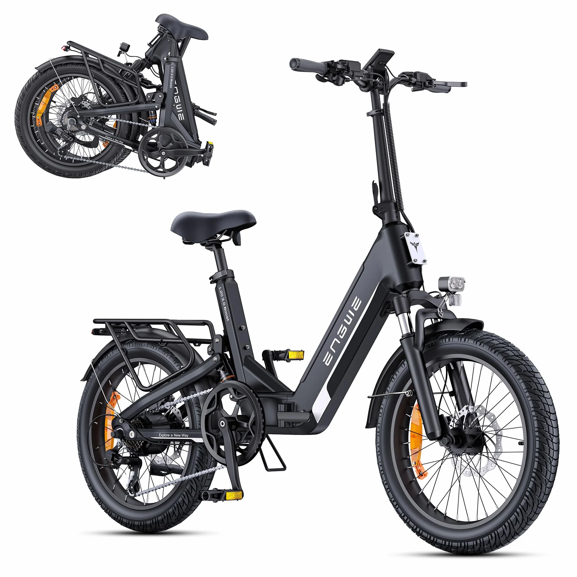 ENGWE E Bike mit APP, ebike 48V 13.5Ah Akku bis 135km, Drehmomentsensor & hydraulische Bremsen, 20 * 3.0 Reifen, 2 Stunden aufgeladen