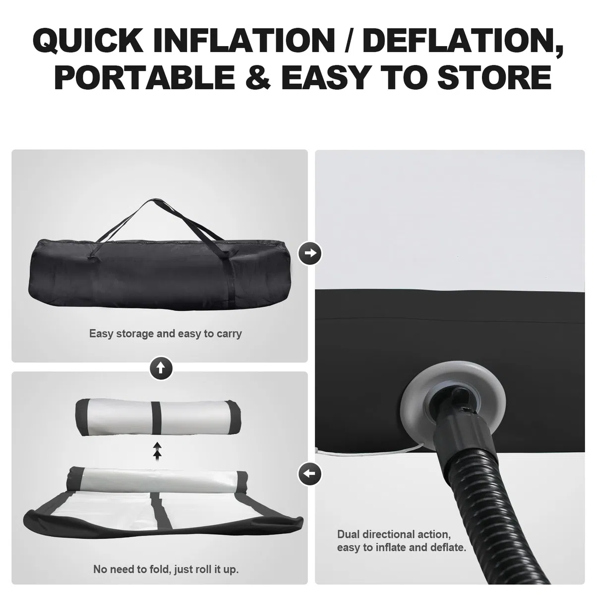 FBSPORT Airtrack Tumbling Matte, 10/20cm hoch, Dicke 2/3/4/5/6/M Dicke mit Luftpumpe, Trainingsmatte mit Tragetasche, Gymnastikmatte für Zuhause Outdoor Yoga
