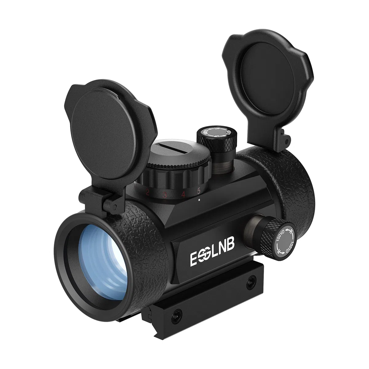 ESSLNB Red Dot Visier Rotpunktvisier für 13/22mm Schiene Leuchtpunktvisier Rot/Grün Punkt mit 5 Helligkeitsstufen für Jagd Softair und Armbrust