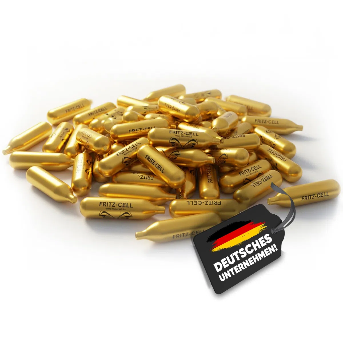 Fritz-Cell CO₂-Kapseln 12g – 500 Stück – für Airsoft, Softair und Luftgewehre – sauber versiegelt, konstante Leistung, rückstandsfrei, korrosionsgeschützt, 12g-System kompatibel