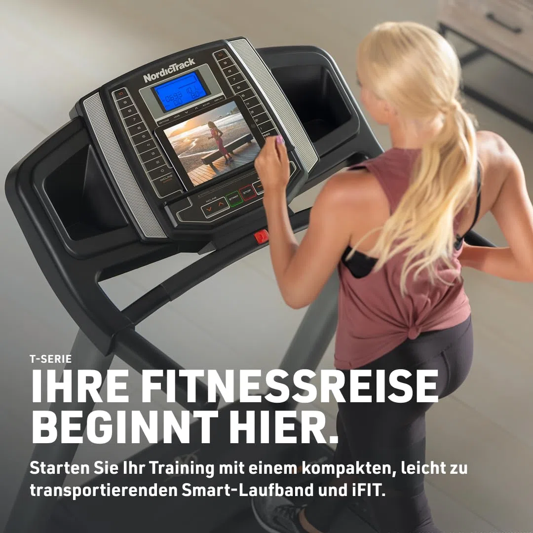 NordicTrack T-Serie Laufband für Zuhause | Klappbar | bis zu 12% Steigung & 20 km/h | Display mit 10.000+ Trainings über iFIT-Platform | Smart Fitness für Zuhause
