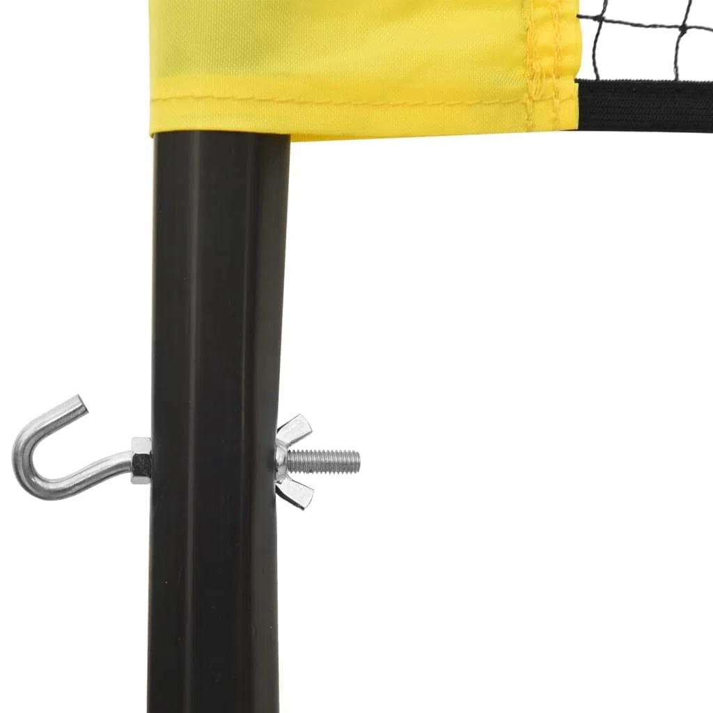 Volleyballnetz Gelb und Schwarz 823x244 cm aus PE-Gewebe mit Stahlrahmen, knotenloses Netz für Freizeit und Turnier im Garten, Park, Strand, Indoor und Outdoor