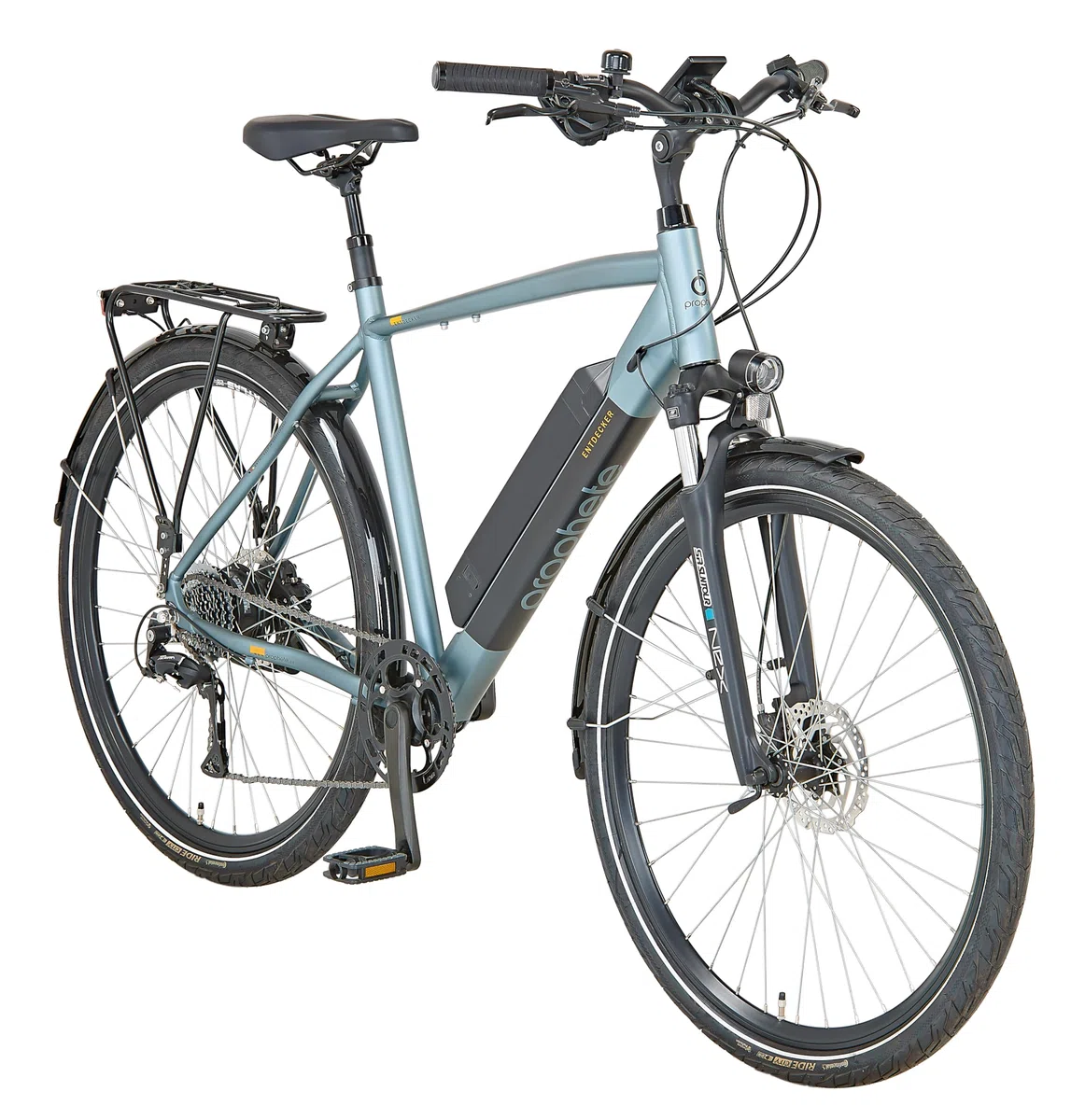 Prophete Entdecker 1.0 Trekking E-Bike 28 Zoll - 418Wh - Semi-integrierter Akku - Heckmotor - 8-Gang Kettenschaltung - HDY. Scheibenbremse - Rahmenhöhe 54 cm