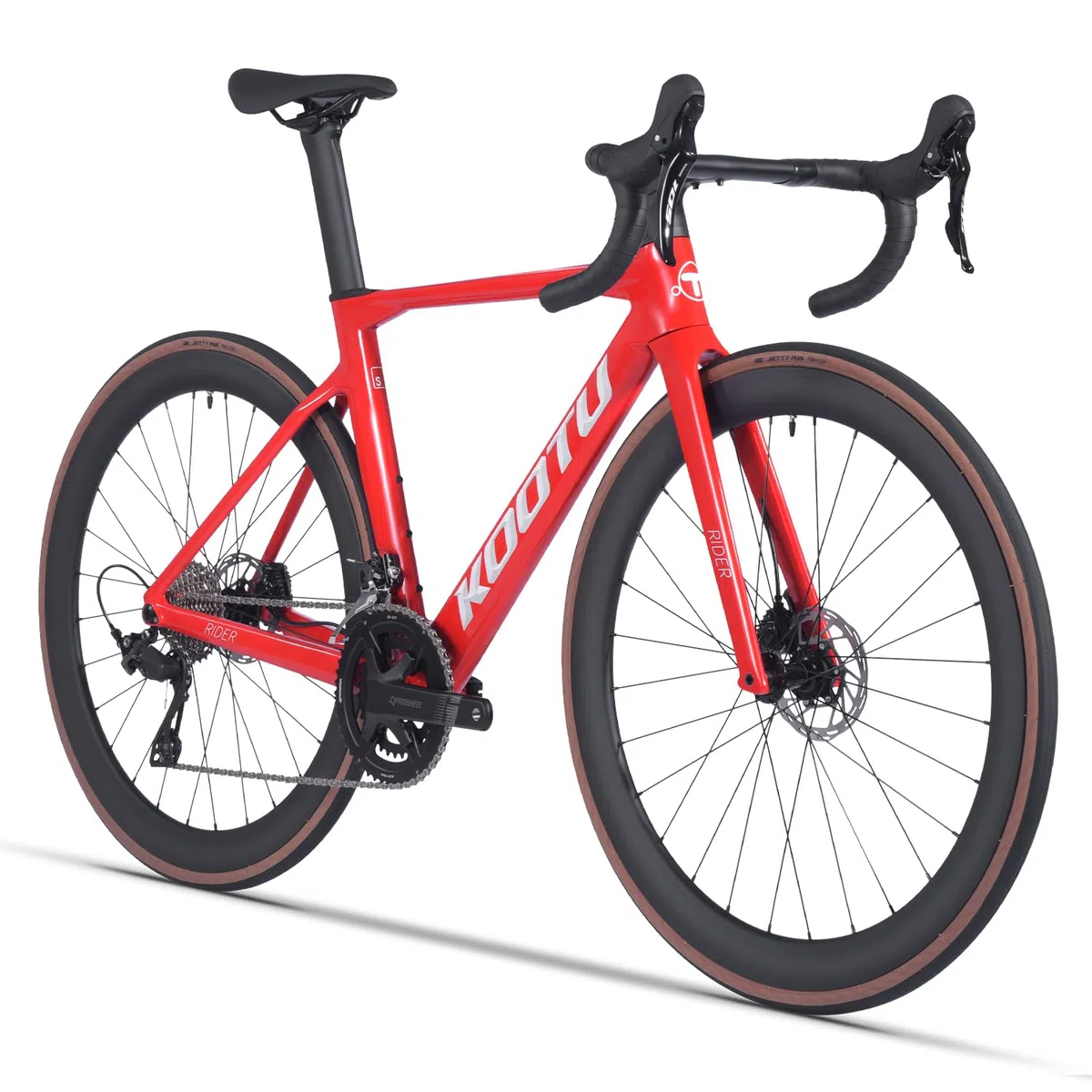 KOOTU Carbon-Rennrad, Vollcarbon-Scheibenbremse Leichtbau-Rennrad mit Shimano R7120 24-Gang-Gruppenschaltung und hydraulischer Scheibenbremse für Erwachsene
