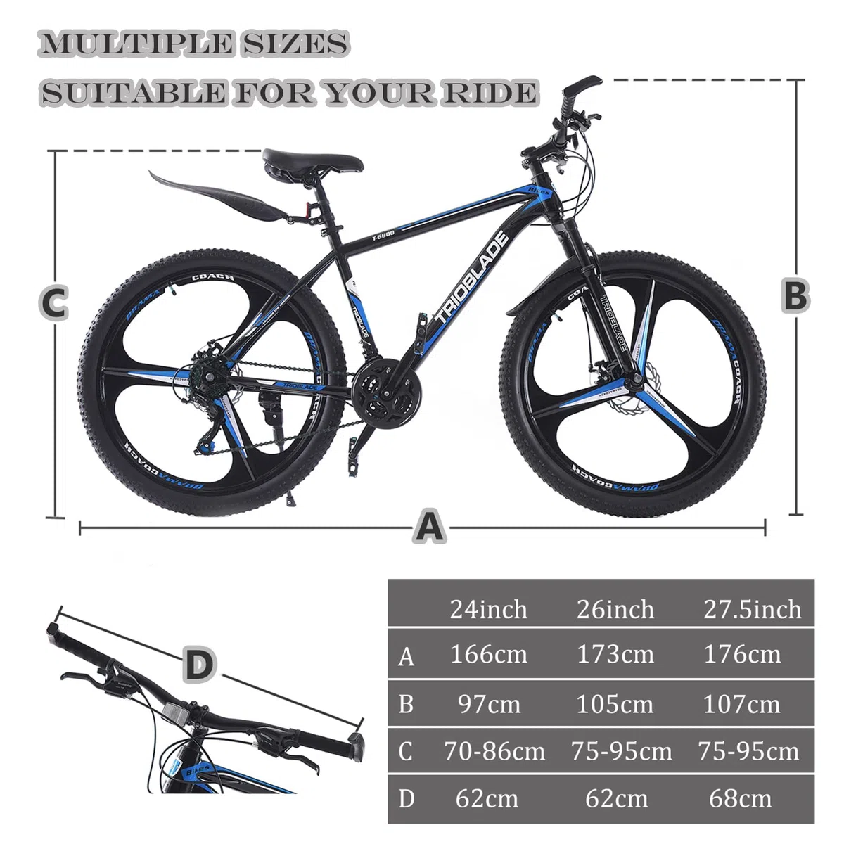24/26/27.5 Zoll Allterrain Mountainbike,21-Gang Shimano Erwachsener Mountainbike mit Scheibenbremse und Schlammbrett,High-Carbon Stahlrahmen MTB Fahrrad,Mehrere Farbe