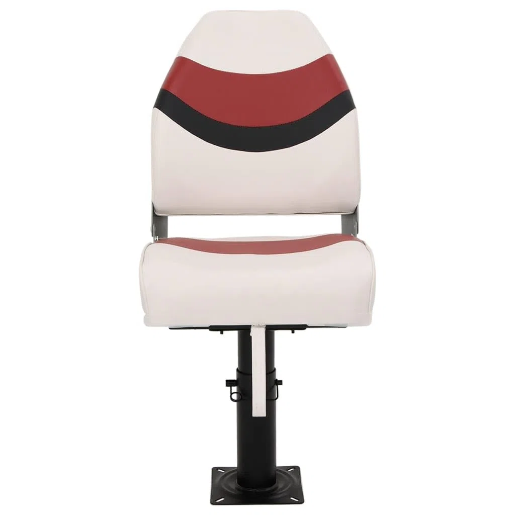 Klappbarer Bootssitz mit hoher Rückenlehne, 2-teiliges Set aus PVC und PU, verstellbare Konsole aus Stahl für Segelboot, Segelyacht, Jolle, Cockpit, Deck und Marina