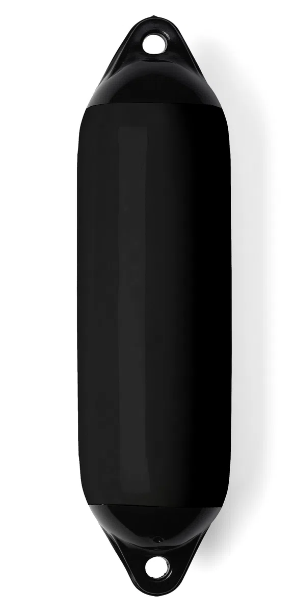 Seilflechter - Bootsfender Set schwarz mit 4 Aufblasbaren Fendern & 4 Fenderleinen, Maße: 120-210 mm x 450-620 mm, Fenderset