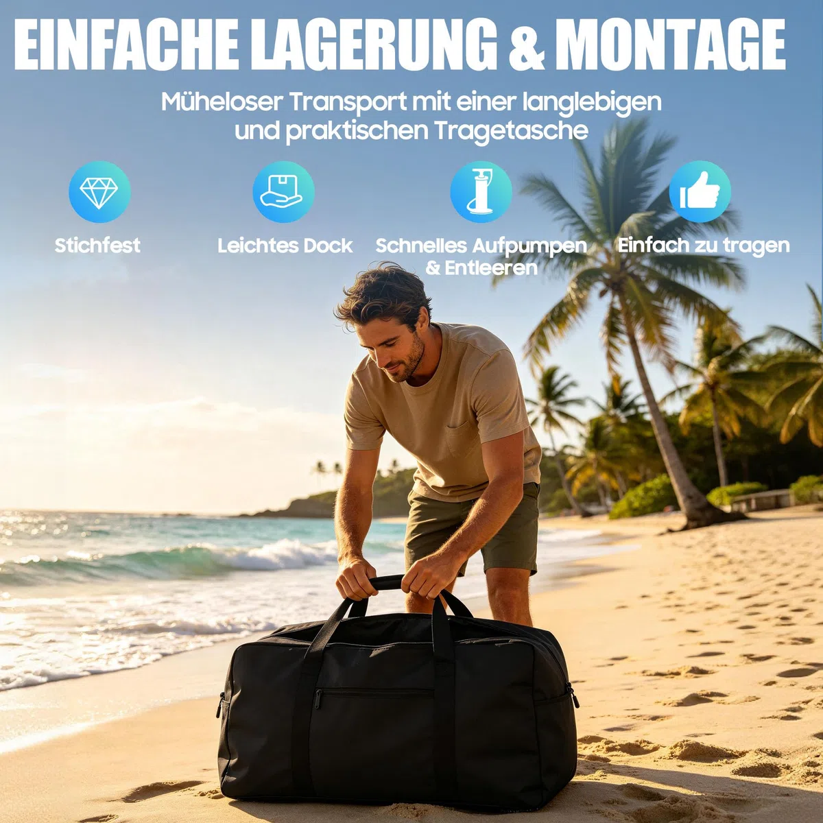 Aufblasbare schwimmende Plattform, 2 x 1,5 m PVC Schlauchboot für Angler, Fishing Plattform mit 2 Rudern und Luftpumpe, Tragkraft 400 kg, für See Schwimmbad Yoga Weiß Schwarz