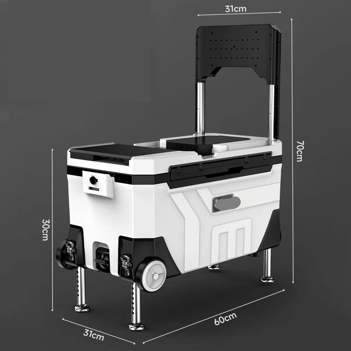 Angelkoffer für Zubehör Ausziehbare Multifunktionale Angelbox Mit Rädern, Aufbewahrungskoffer Aus Kunststoff, Angemessenes Staufach, 35 L Angelbox für Gummifische