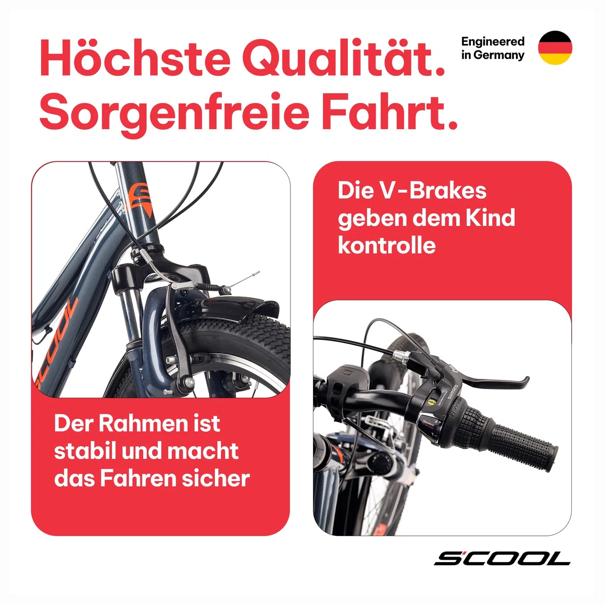 S’COOL Kinderfahrrad 20, 24, 26 Zoll, 6-Gang Kettenschaltung, troX, Körpergröße 115–165 cm, 6–14 Jahre, Gelände & Freizeit, für Jungen & Mädchen