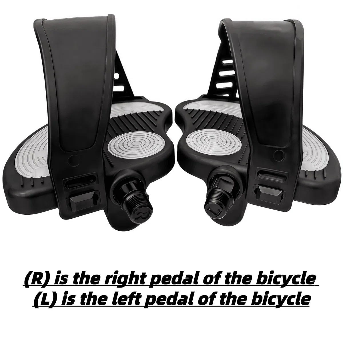 YBEKI 1 Paar Premium Heimtrainer Pedale mit Riemen – 9/16″ (14,3 mm) & 1/2″ (12,7 mm) Spindel – Universell kompatibel mit Peloton, Schwinn, Kettler, Christopeit – Indoor Cycling Pedale