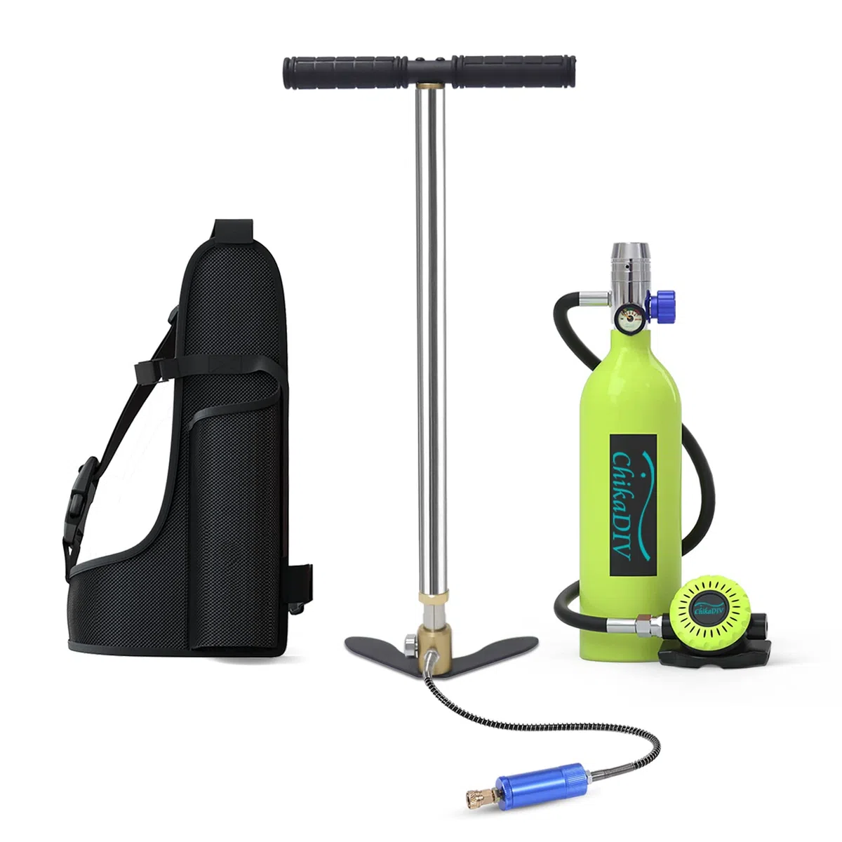 Mini Tauchflasche Sauerstoffflasche 1L Tauchflasche Mini Tauchen Sauerstofftank Taucher Set Tragbare Tauchausrüstung E Grün