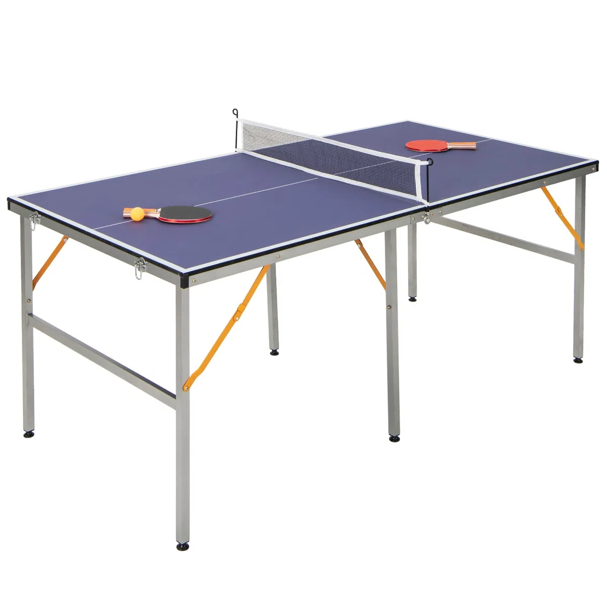 GOPLUS Tischtennisplatte klappbar, Tischtennistisch wetterfest mit Griff | Tischtennis Set mit Netz, 2 Schlägern & 3 Bällen, Ping Pong Tisch für Kinder & Erwachsene, für Indoor & Outdoor