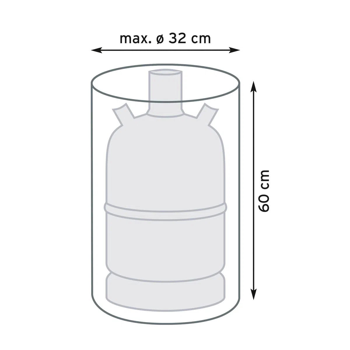 Schutzhülle für 11 kg Gasflasche 32 x 60 cm wetterfest