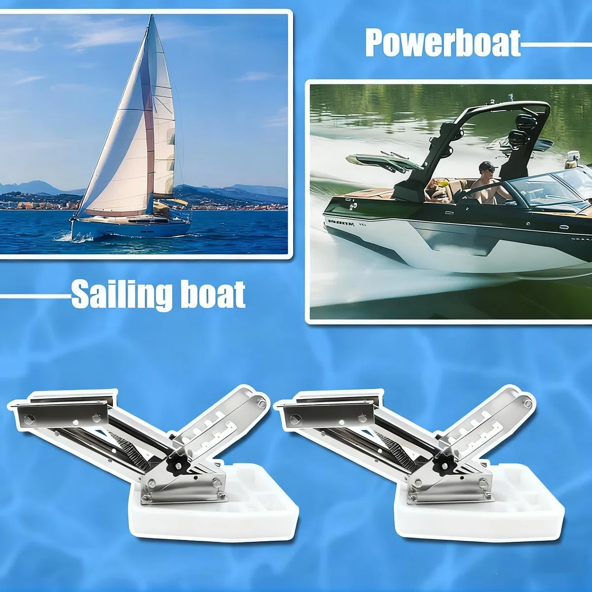 Außenbordmotor-Halterung,Verstellbar Boot-Zusatz,Edelstahl,Maximale Belastung 20hp,für Yachten Schnellboote Boote,Weiß
