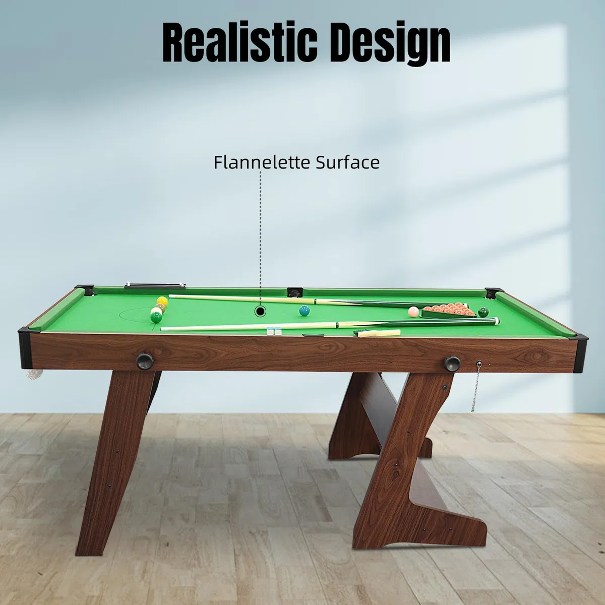 HLC Billardtisch klappbar mit kompletten Zubehör 183 * 91.5 * 79 cm DREI Farben, für Ihre Familie und ihre Kinder. grün