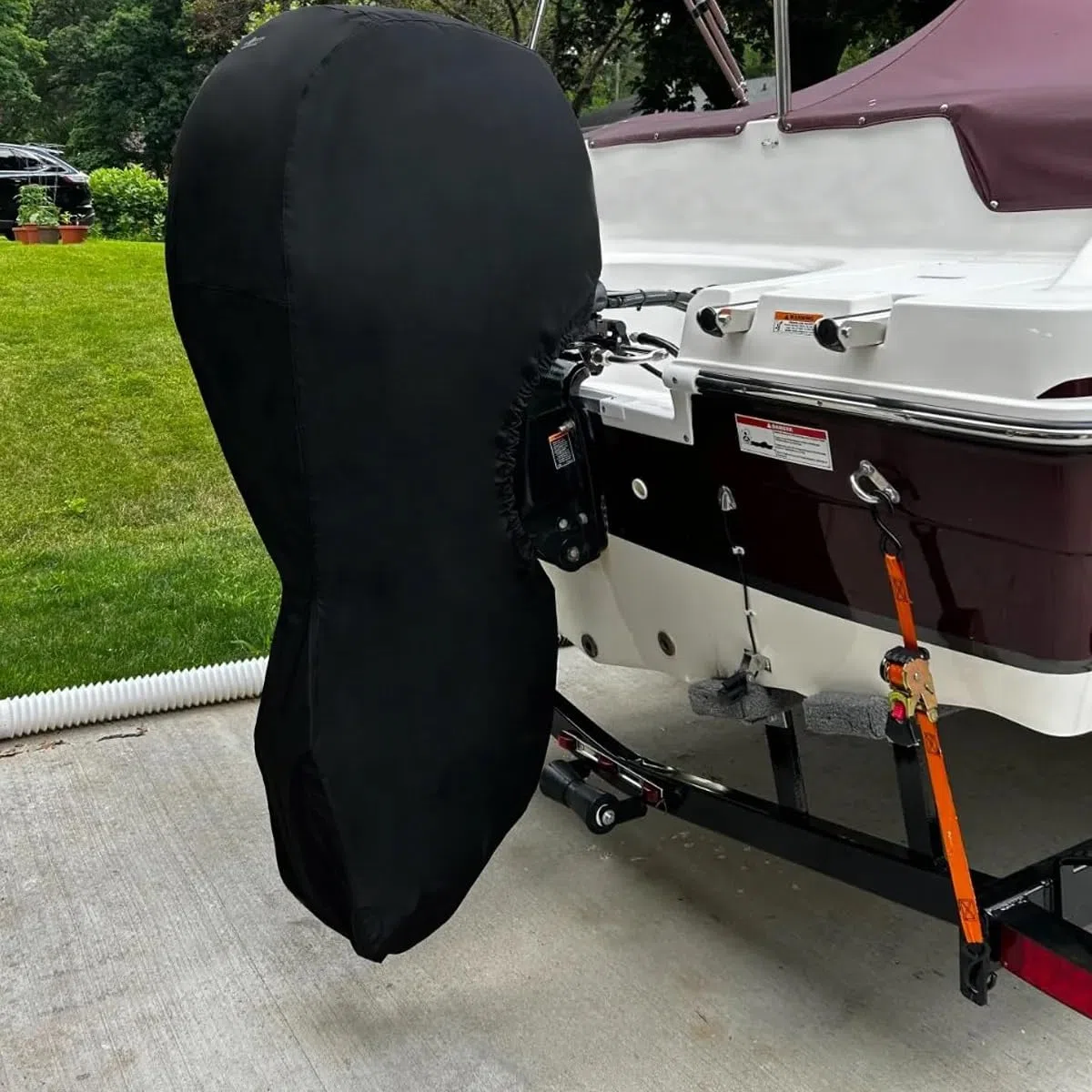 Oceansouth Passgenaue Vollabdeckungen für Mercury-Außenbordmotoren (250–450 PS/PRO XS 4STR V8 4,6 l (von 2018 bis 2024), Beinlänge: 50,8 cm