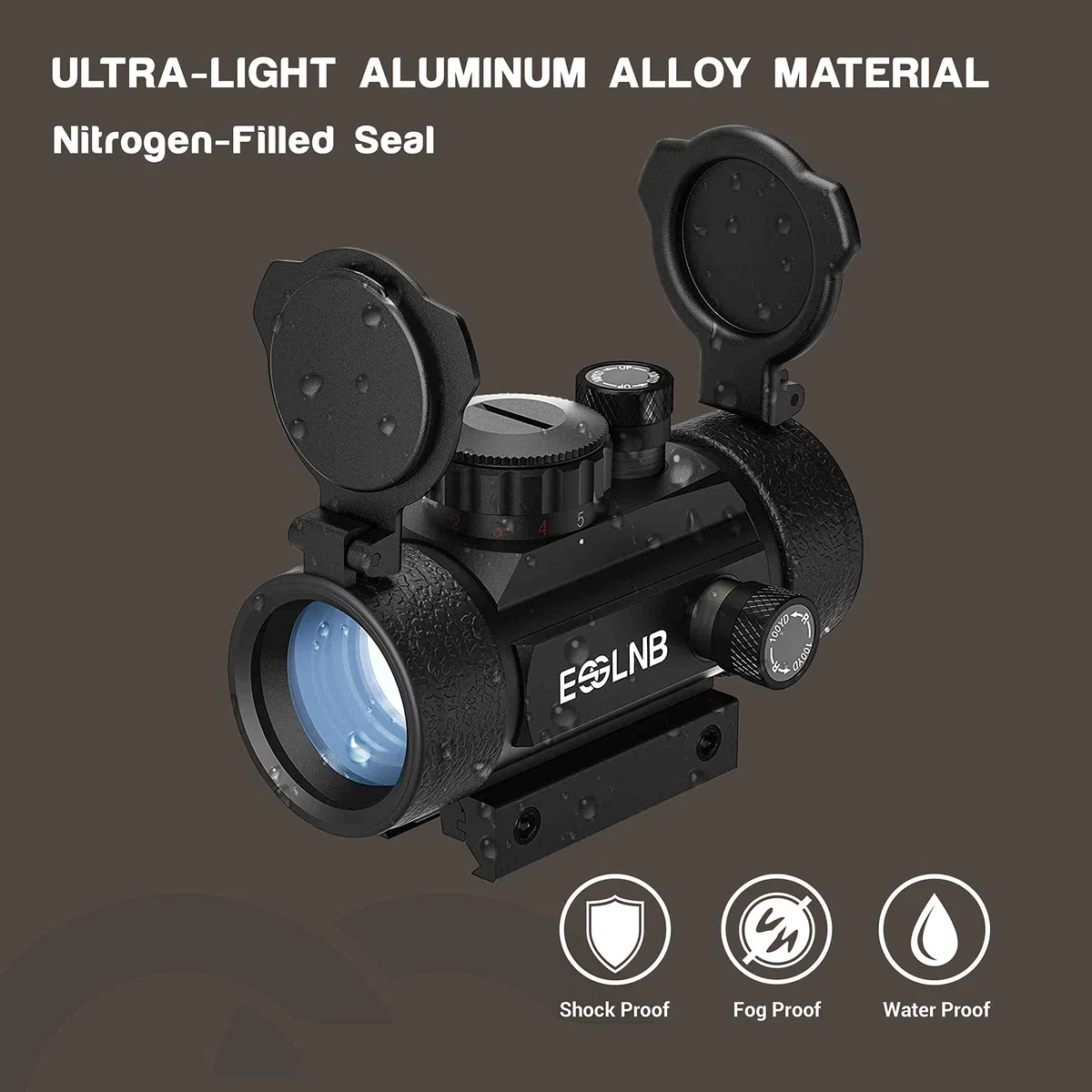 ESSLNB Red Dot Visier Rotpunktvisier für 13/22mm Schiene Leuchtpunktvisier Rot/Grün Punkt mit 5 Helligkeitsstufen für Jagd Softair und Armbrust
