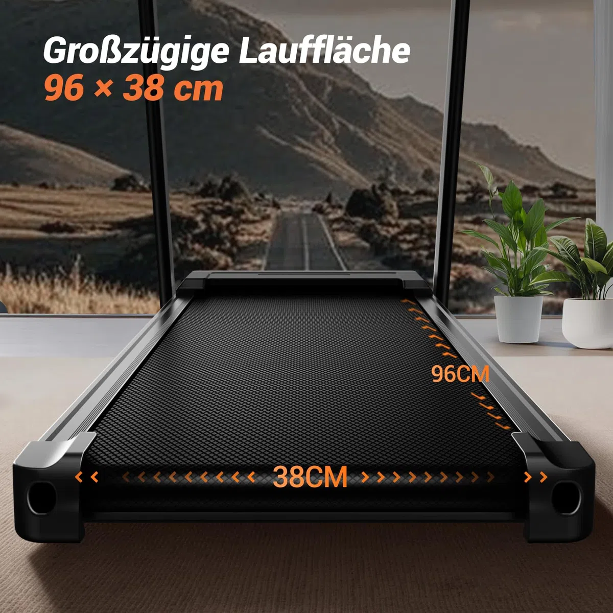 CURSOR Laufband für Zuhause mit Steigung 16%, 12KM/H Laufbänder, Treadmill for Home mit Handgriff,Max Belastung 136KG