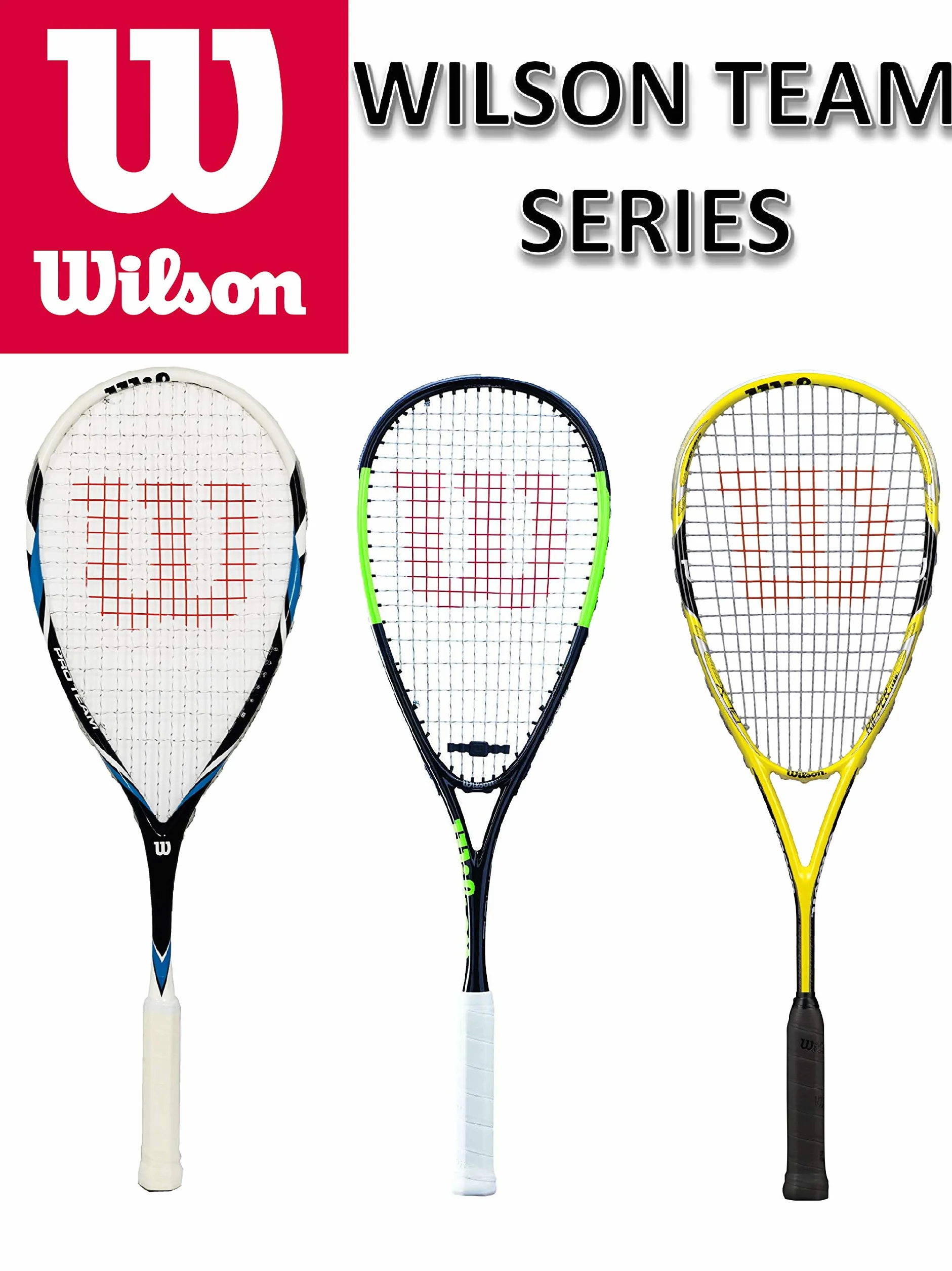 Wilson Pro Team Squashschläger (1 oder 2 Schlägeroptionen), blau, 1 x Racket + 3 Squash Balls