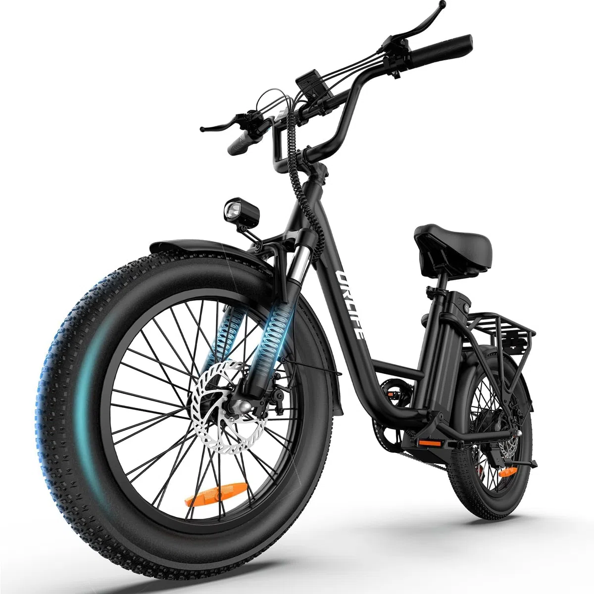URLIFE E Bike für Erwachsene, 20 * 3.0" Fat Tyre Elektrofahrrad Für Stadtpendler, 48V 13Ah Austauschbarem Akku bis 100KM, 250W Motor mit LCD Display, 7 Gang Elektrofahrräder Für Herren Damen