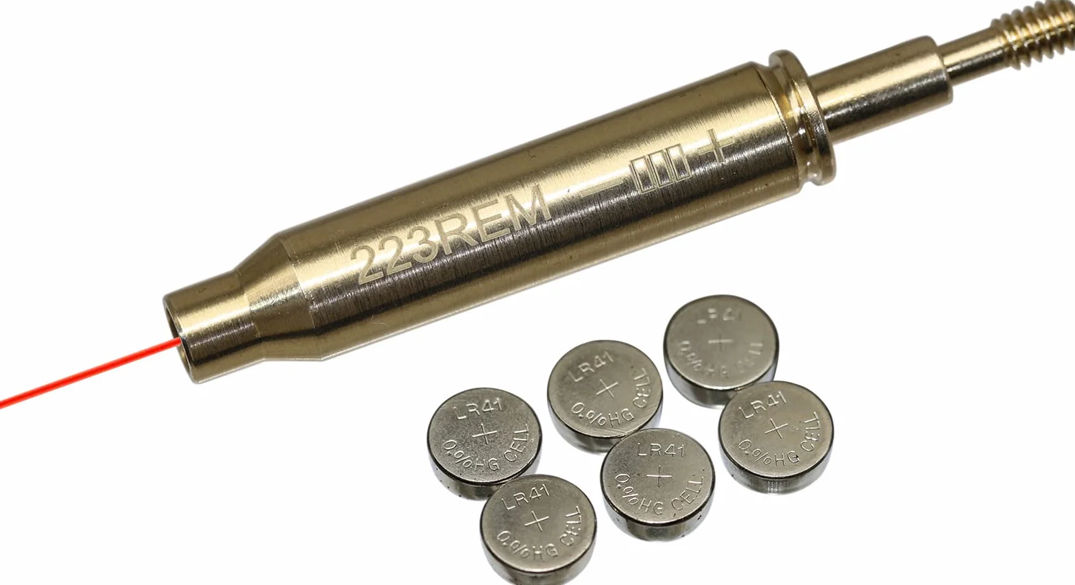 223REM Armbrust Bogenschießen Pfeil Red Bore Sighter Tool zum Aufschrauben auf Pfeile mit 2 Sätzen Batterien