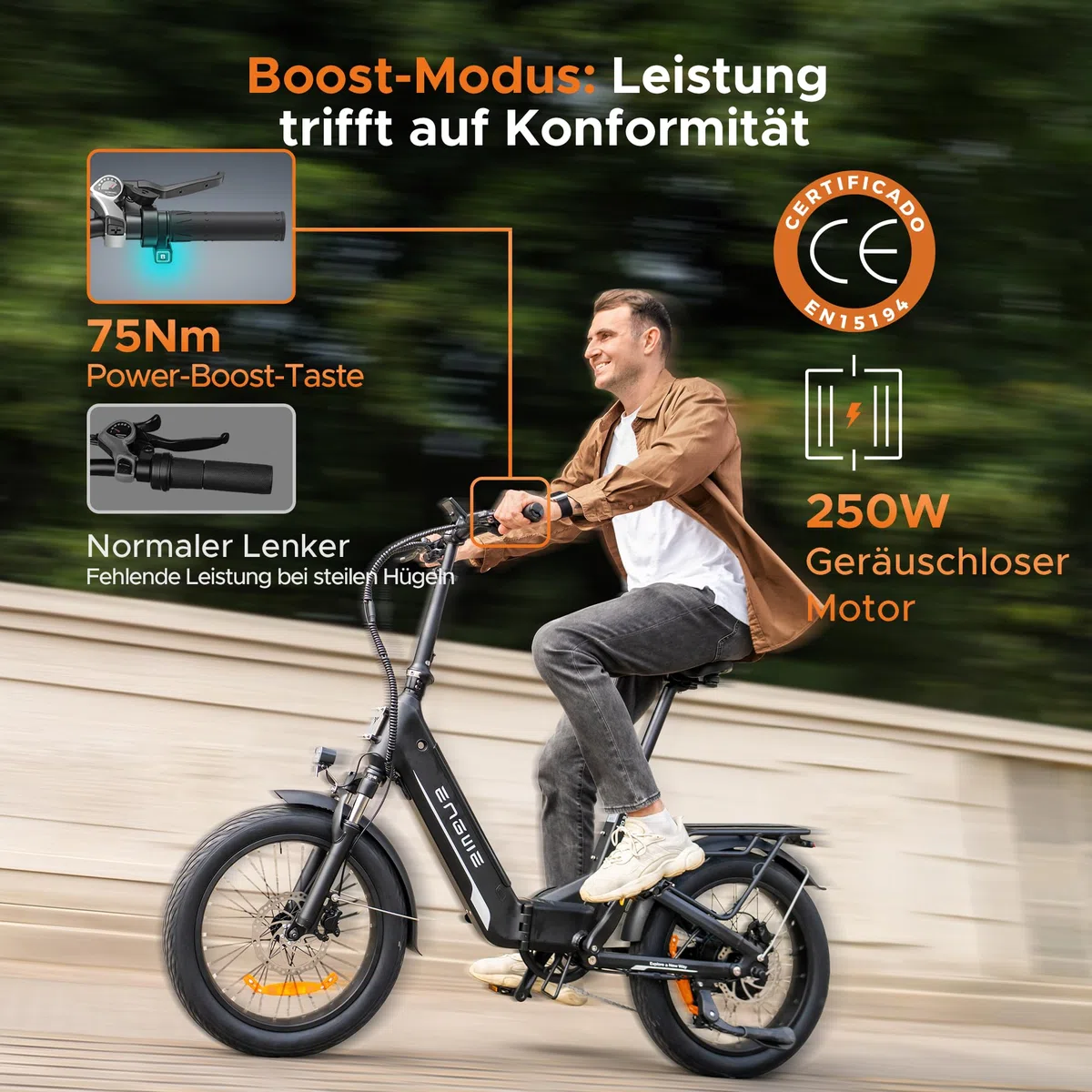 ENGWE E Bike mit APP, ebike 48V 13.5Ah Akku bis 135km, Drehmomentsensor & hydraulische Bremsen, 20 * 3.0 Reifen, 2 Stunden aufgeladen