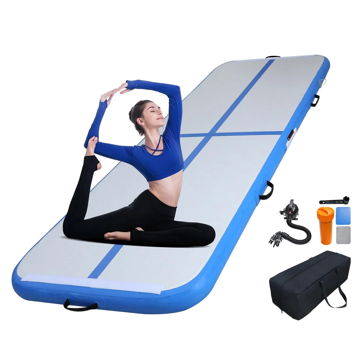 Tumbling Matten-Turnmatte Airtrack Aufblasbare Turnmatte Gymnastikmatte Aufblasbar für Zuhause Air Matte Turnen (2M/3M/4M/5M/6M zur Auswahl)