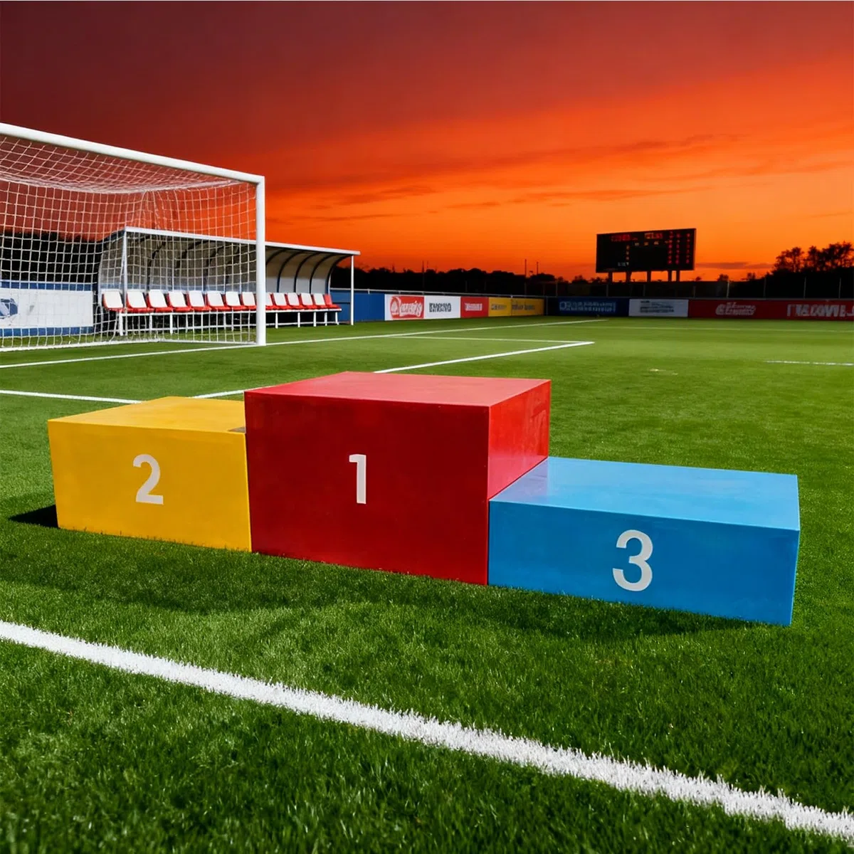 Siegerpodest aus Holz für Sportveranstaltungen, stapelbar, mit Auszeichnungen für den ersten, zweiten und dritten Platz bei Indoor- und Outdoor-Wettkämpfen, wasserfest
