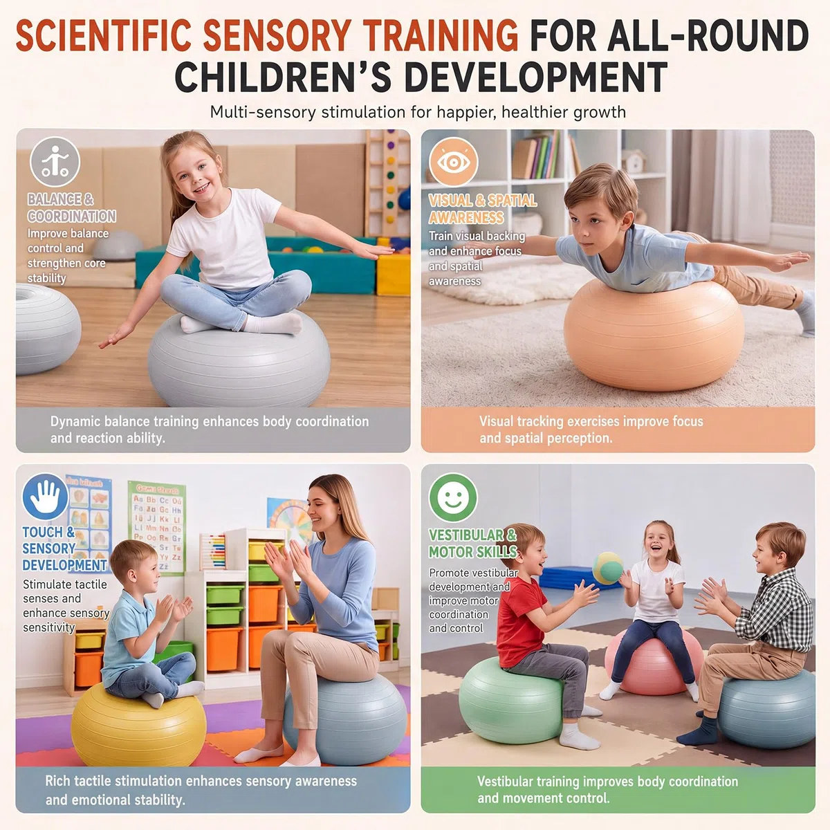 Lewtemi Flexible Sitzgelegenheiten für Klassenzimmer, elementar, aufgeblasen, Wackelstuhl für sensorische Kinder, 50,8 cm, Yoga-Ballstühle, große Donut-Ballsitze mit Inflator für Klassenzimmer, Büro