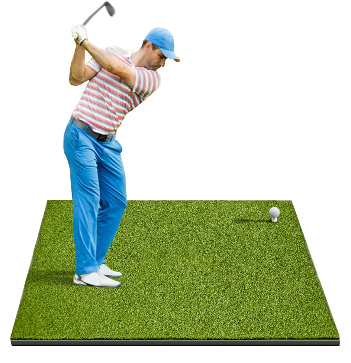 LaiEr Golf-Trainingsmatte,Schlagmatte mit 150x150 cm Größe und Dicke, geeignet für Indoor- und Outdoor-Übungen auf Familien-Golfplätzen,unterstützt das Training von Kurzschnellen