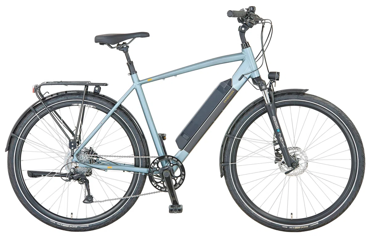 Prophete Entdecker 1.0 Trekking E-Bike 28 Zoll - 418Wh - Semi-integrierter Akku - Heckmotor - 8-Gang Kettenschaltung - HDY. Scheibenbremse - Rahmenhöhe 54 cm