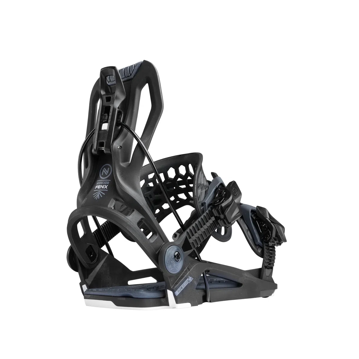 Nidecker Flow Fenix Snowboard Bindungen – Mid-Flex All-Mountain Bindung mit Asym UniBack & Eva Base