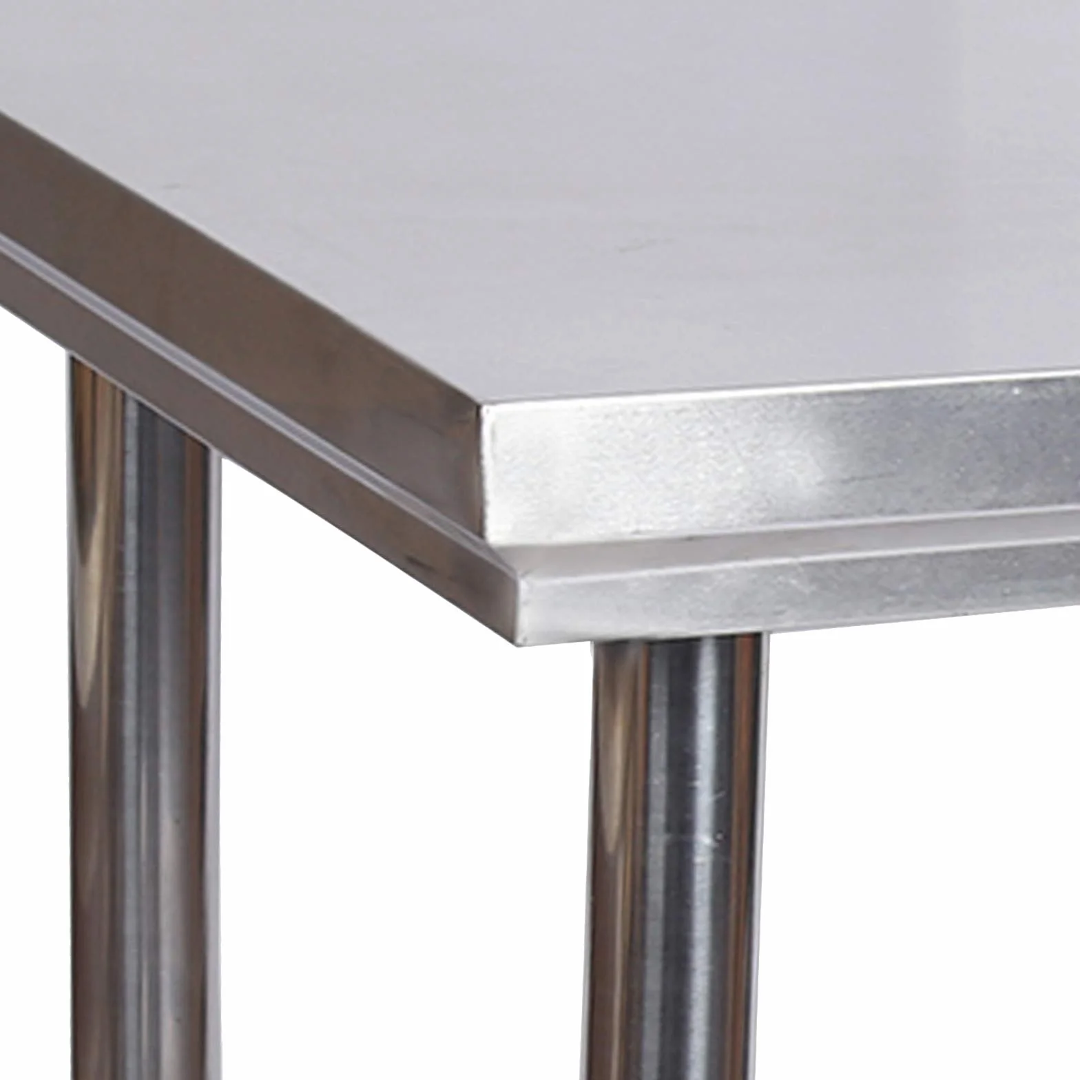 Wiltec Edelstahl Tisch Arbeitstisch Edelstahltisch mit Aufkantung 100x60x85cm für Gastro Küche Werkstatt Garten Keller mit höhenverstellbare Füßen