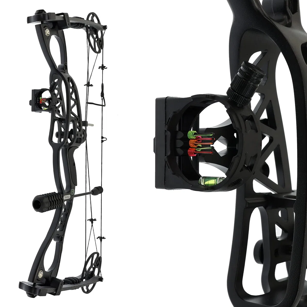 Drake Pathfinder Starter Compoundbogen Set RH 40–65 lbs einstellbar 320fps | Bogenschießen Kit mit Zubehör für Erwachsene Jugend Anfänger Jagdbogen
