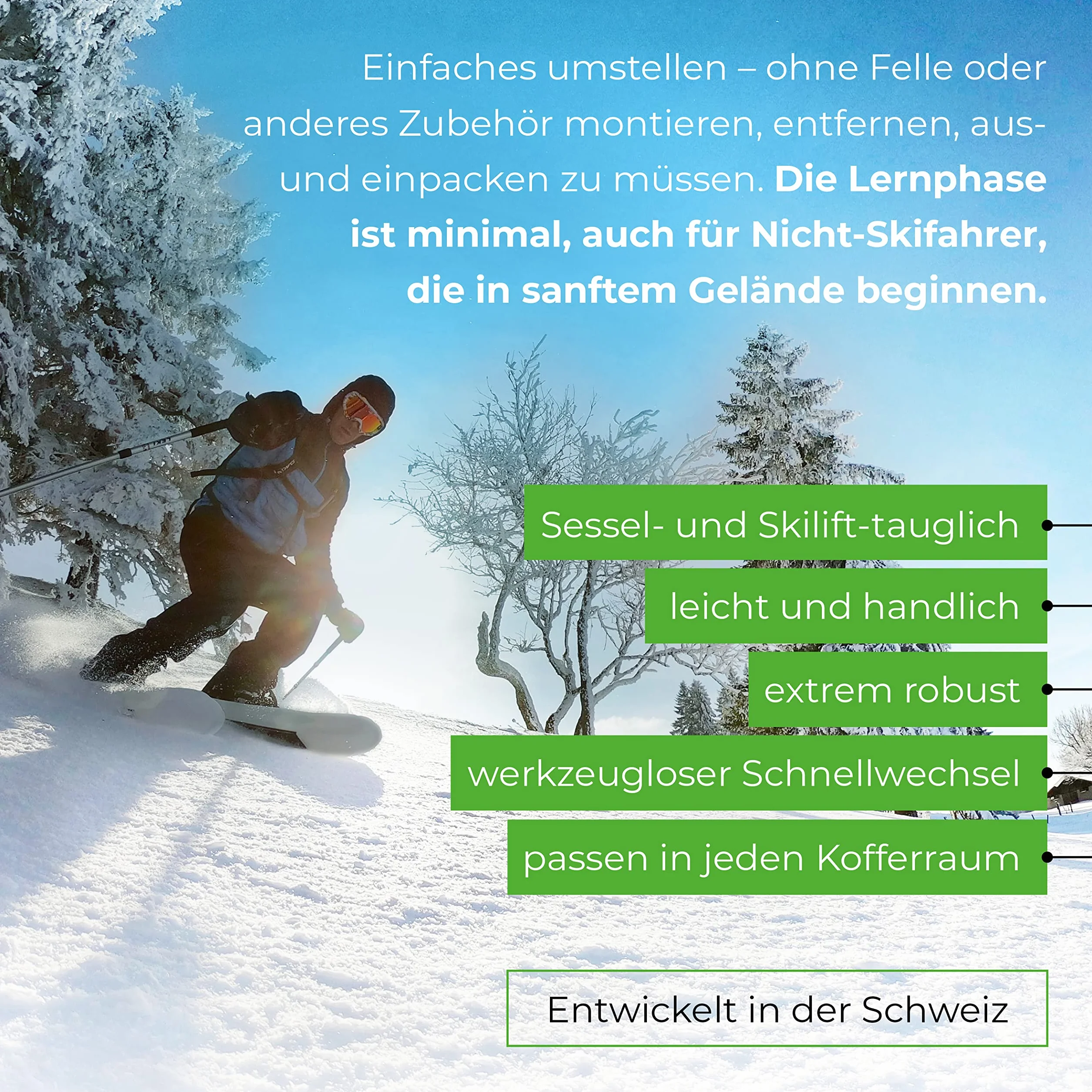 Softboot Schneeschuhe Weiß 36-46 I 3in1 Schneeschuh zum Steigen, Fahren, Gleiten I Weltneuheit-Schneeschuhe zum Skifahren mit Wanderschuh