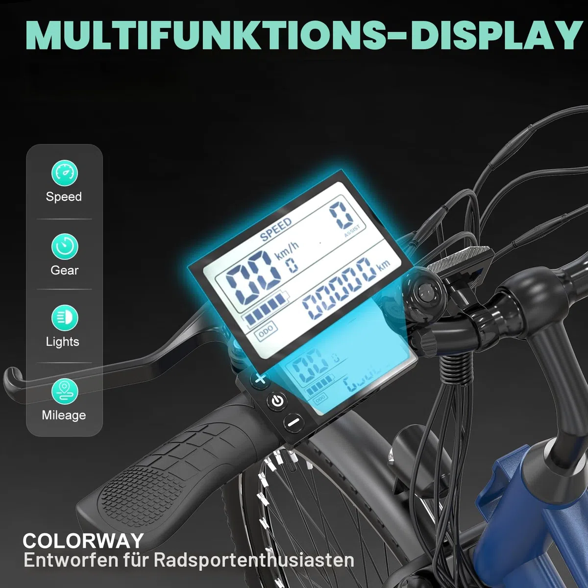 COLORWAY BK27 Elektrofahrrad, 28 Zoll EBike, 2 Fahrmodi Citybike mit 36V 15Ah Akku, mit Tretunterstützung, Pendlerfahrrad mit 250W Motor, EBike für Unisex Erwachsene Reichweite bis zu 45-100Km.