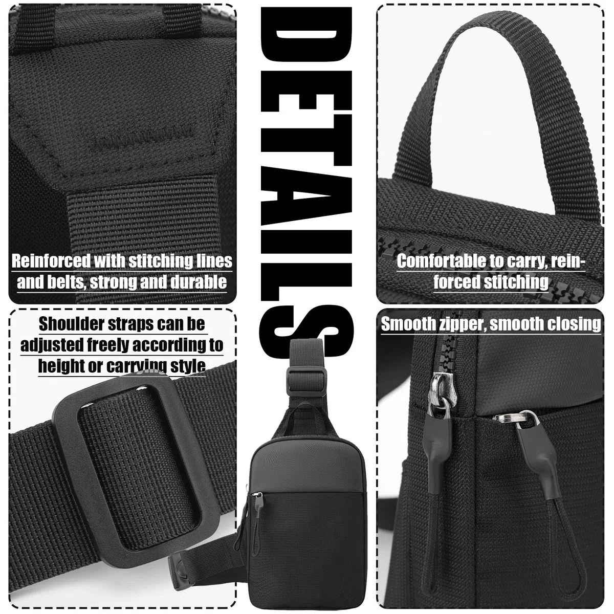 JSTHHTT Gym Shoulder Bags: Sling Bag Damen Klein, Sling Rucksack Damen, Eingurt Rucksack - Sport-Schultertaschen für Herren Damen, Brusttasche Herren Damen, Ideal für Reisen, Sport Freizeit